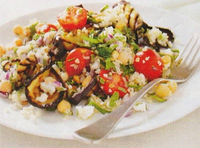 picture of Feta tabbouleh with aubergines
 Mediterranean